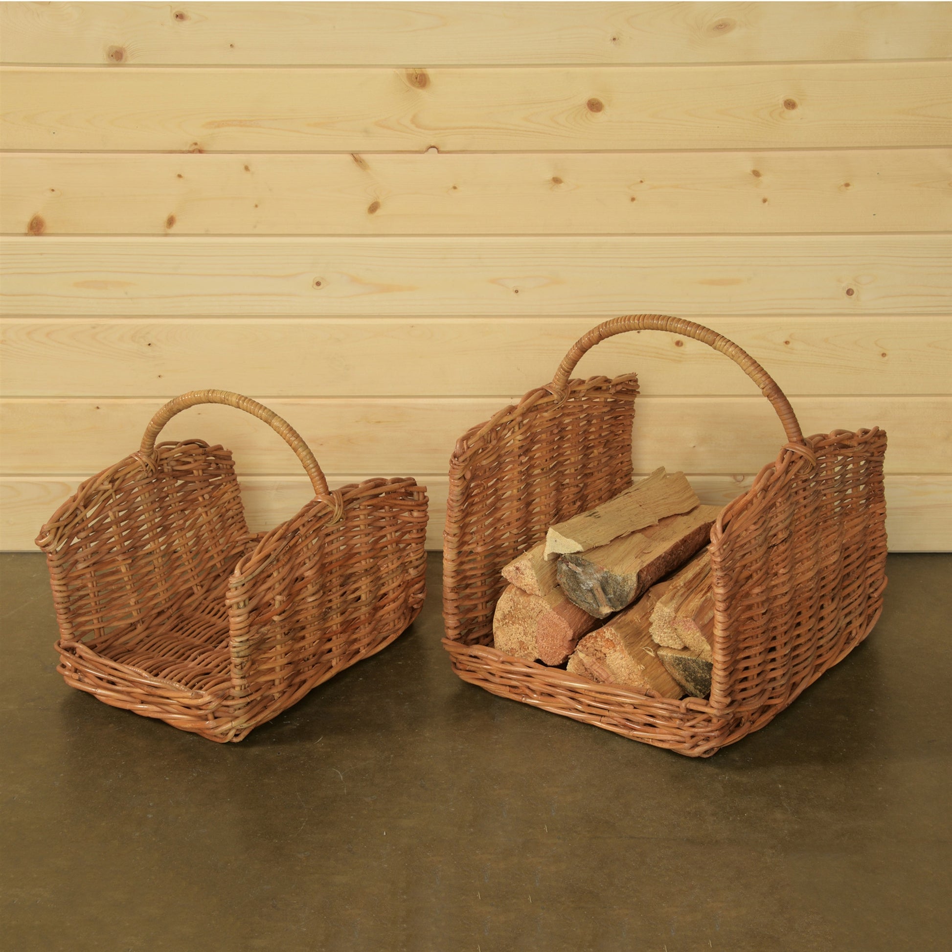 Monterey Rattan Log Basket - Set of 2 - Rustique Honey By HomArt | Bins, Baskets & Buckets | Modishstore - 2