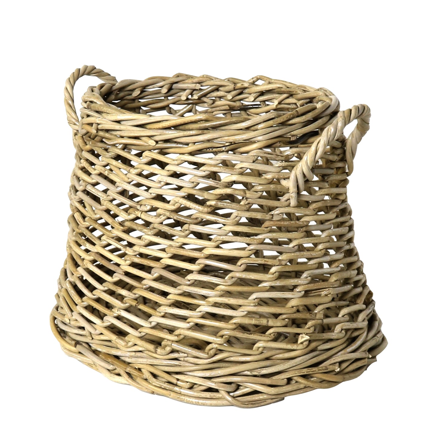 Coronado Rattan Oval Basket - Set of 2 - Rustique Grey By HomArt | Bins, Baskets & Buckets | Modishstore - 2