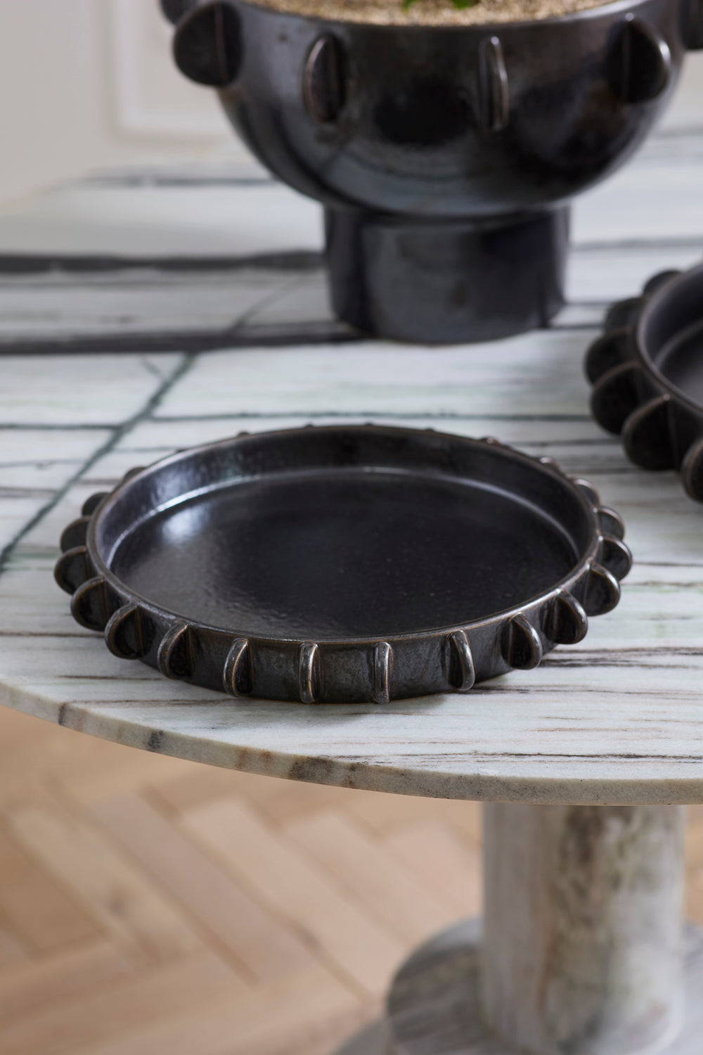 Black Reverie Tray By Accent Decor | Planters, Troughs & Cachepots | Modishstore - 5