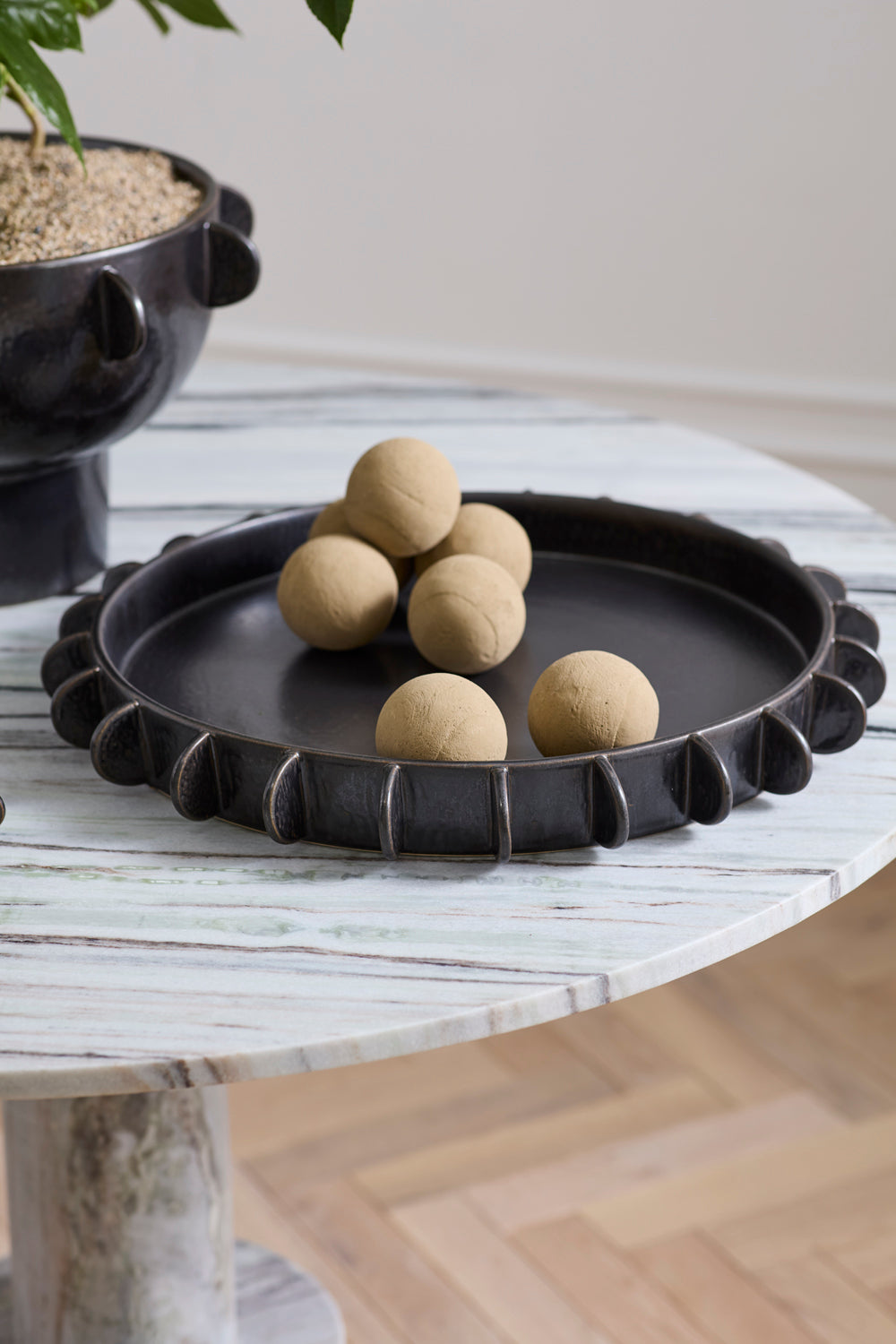 Black Reverie Tray By Accent Decor | Planters, Troughs & Cachepots | Modishstore - 7