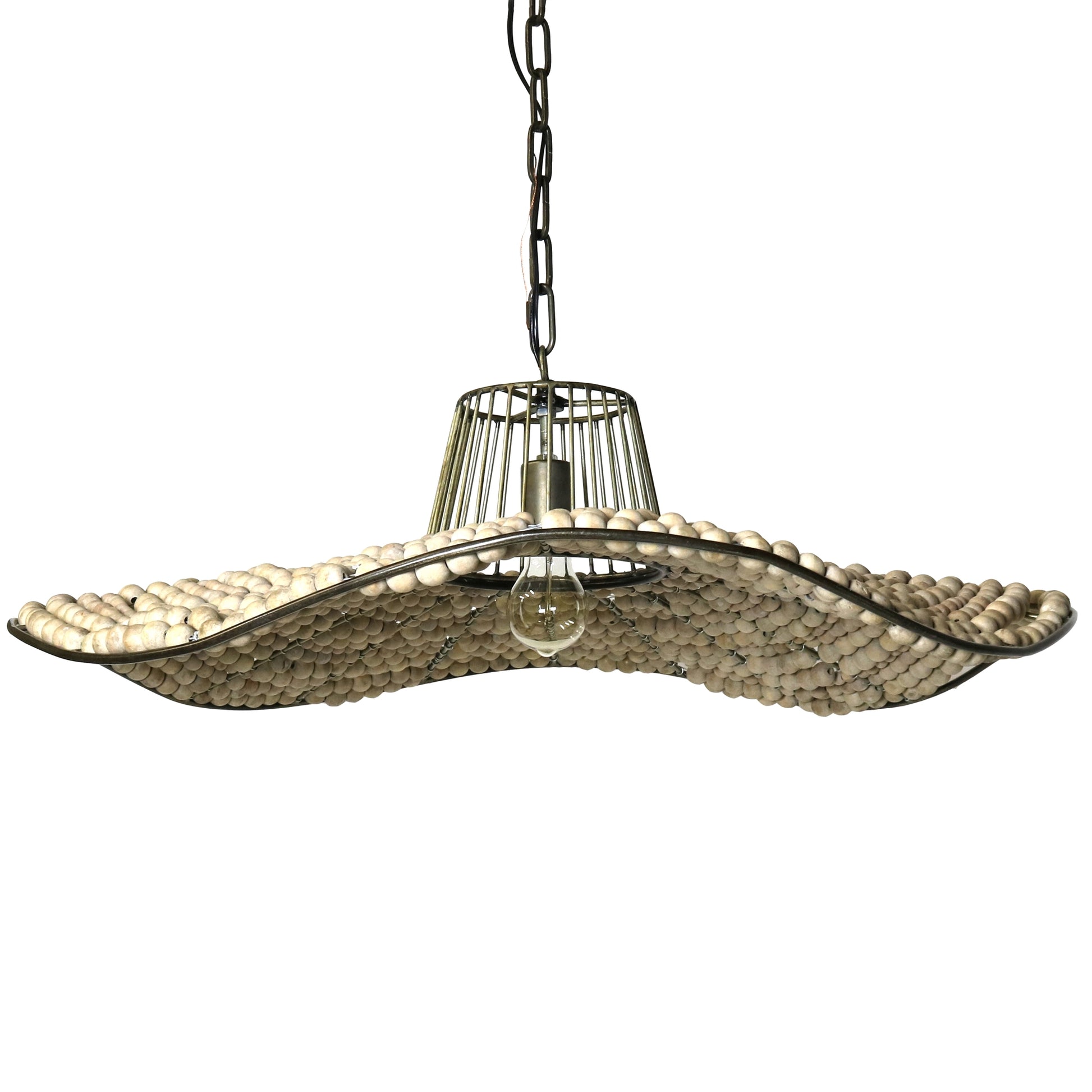 League Wooden Sphere Pendant By HomArt | Pendant Lamps | Modishstore - 4