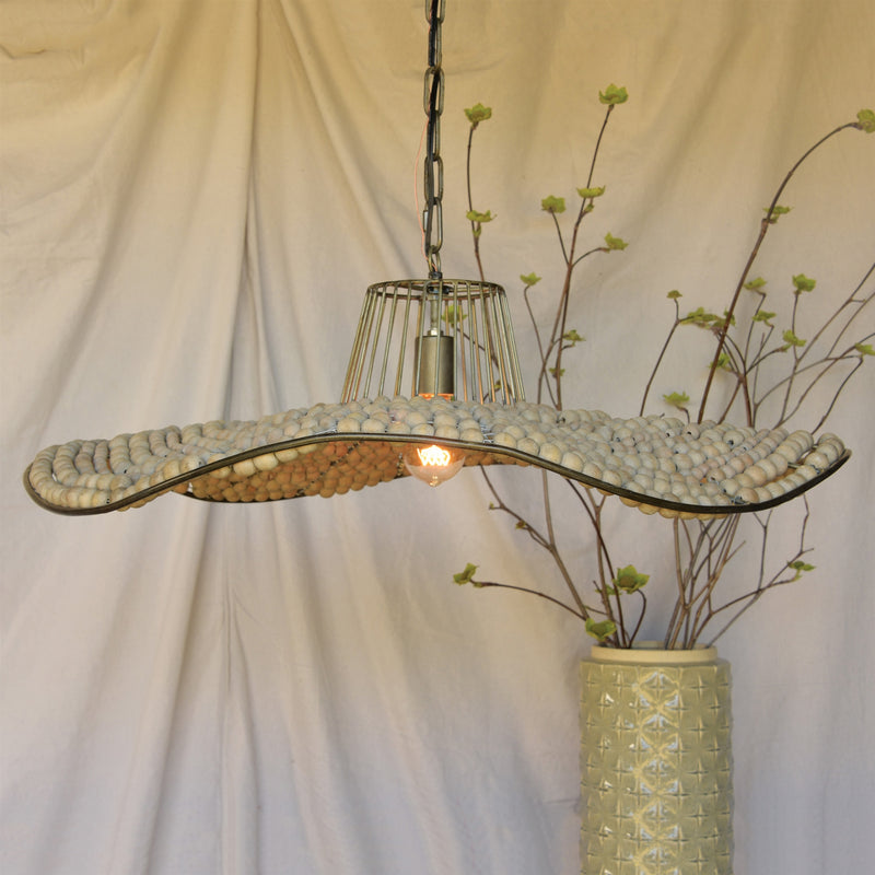 League Wooden Sphere Pendant By HomArt | Pendant Lamps | Modishstore - 1