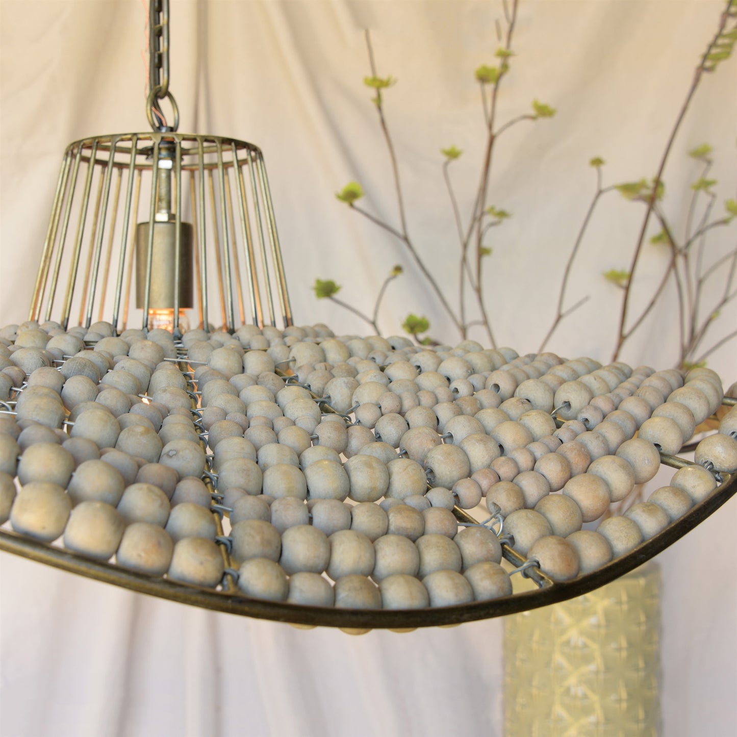 League Wooden Sphere Pendant By HomArt | Pendant Lamps | Modishstore - 5