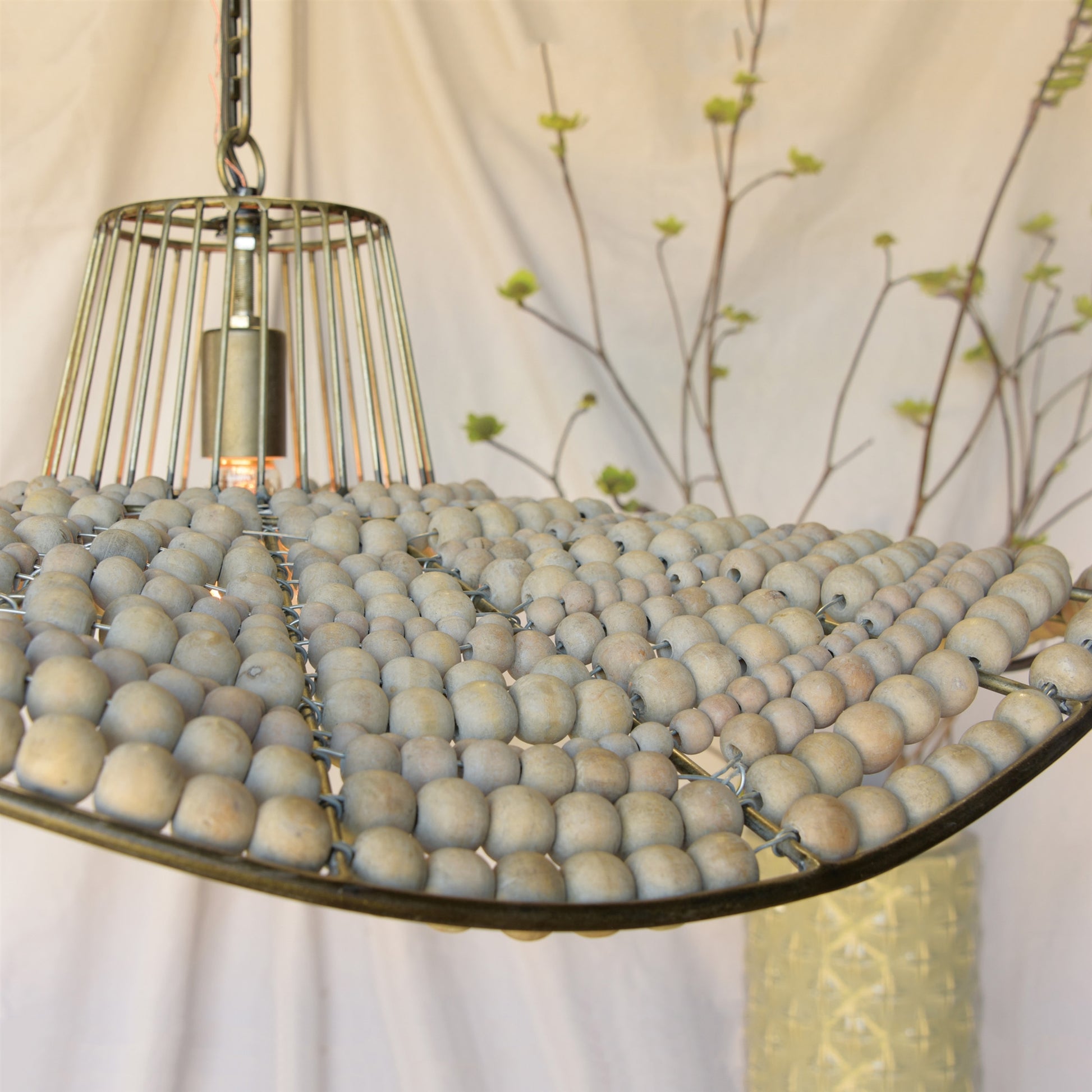 League Wooden Sphere Pendant By HomArt | Pendant Lamps | Modishstore - 5