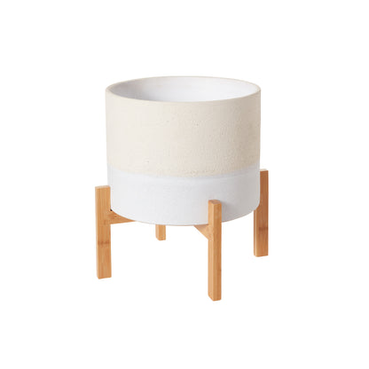 Calvia Pot with Stand Set of 2 By Accent Decor | Planters, Troughs & Cachepots | Modishstore - 2