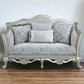 Light Gray And Champagne Linen Damask Loveseat and Toss Pillows By Homeroots | Loveseats | Modishstore - 3