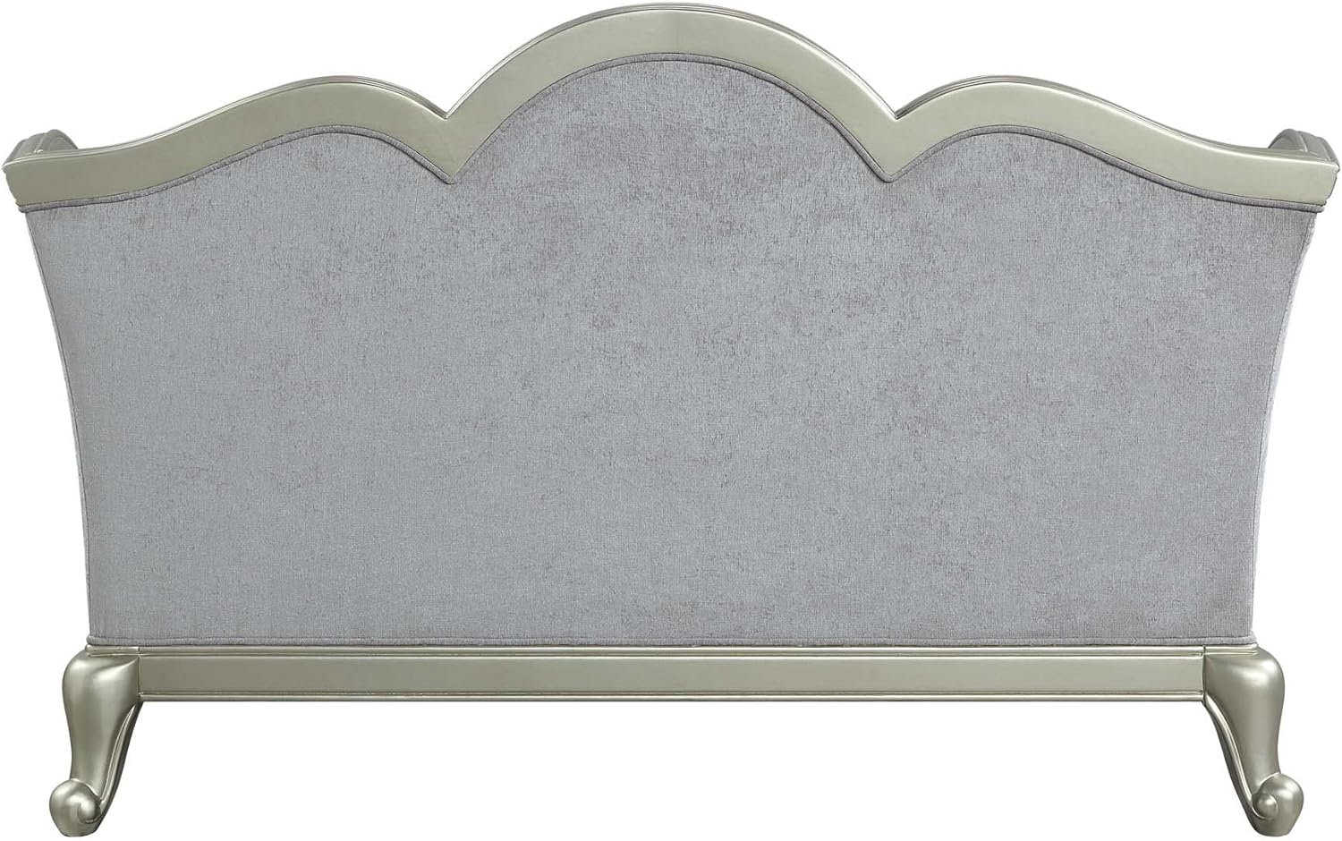 Light Gray And Champagne Linen Damask Loveseat and Toss Pillows By Homeroots | Loveseats | Modishstore - 5