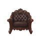 Dark Brown Faux Leather Tufted Chesterfield Chair And Toss Pillow By Homeroots | Accent Chairs | Modishstore - 1