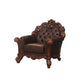Dark Brown Faux Leather Tufted Chesterfield Chair And Toss Pillow By Homeroots | Accent Chairs | Modishstore - 2
