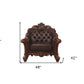 Dark Brown Faux Leather Tufted Chesterfield Chair And Toss Pillow By Homeroots | Accent Chairs | Modishstore - 6