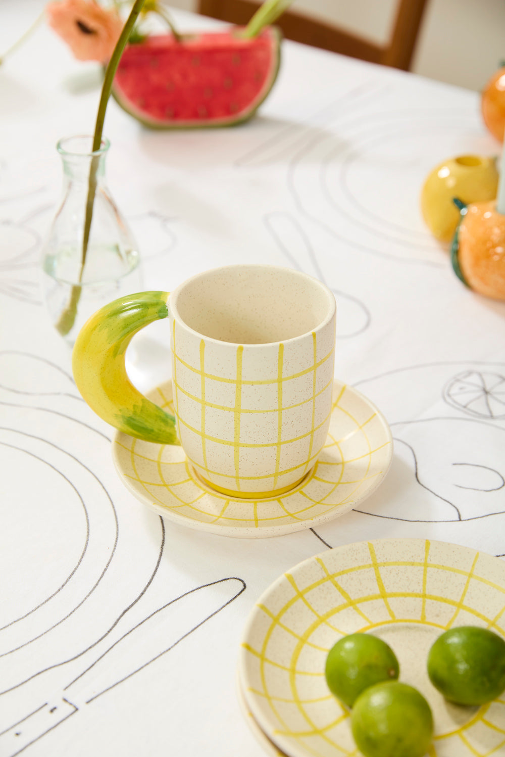 Fresh Fruit Mug with Saucer Set of 4 By Accent Decor | Stands | Modishstore - 11