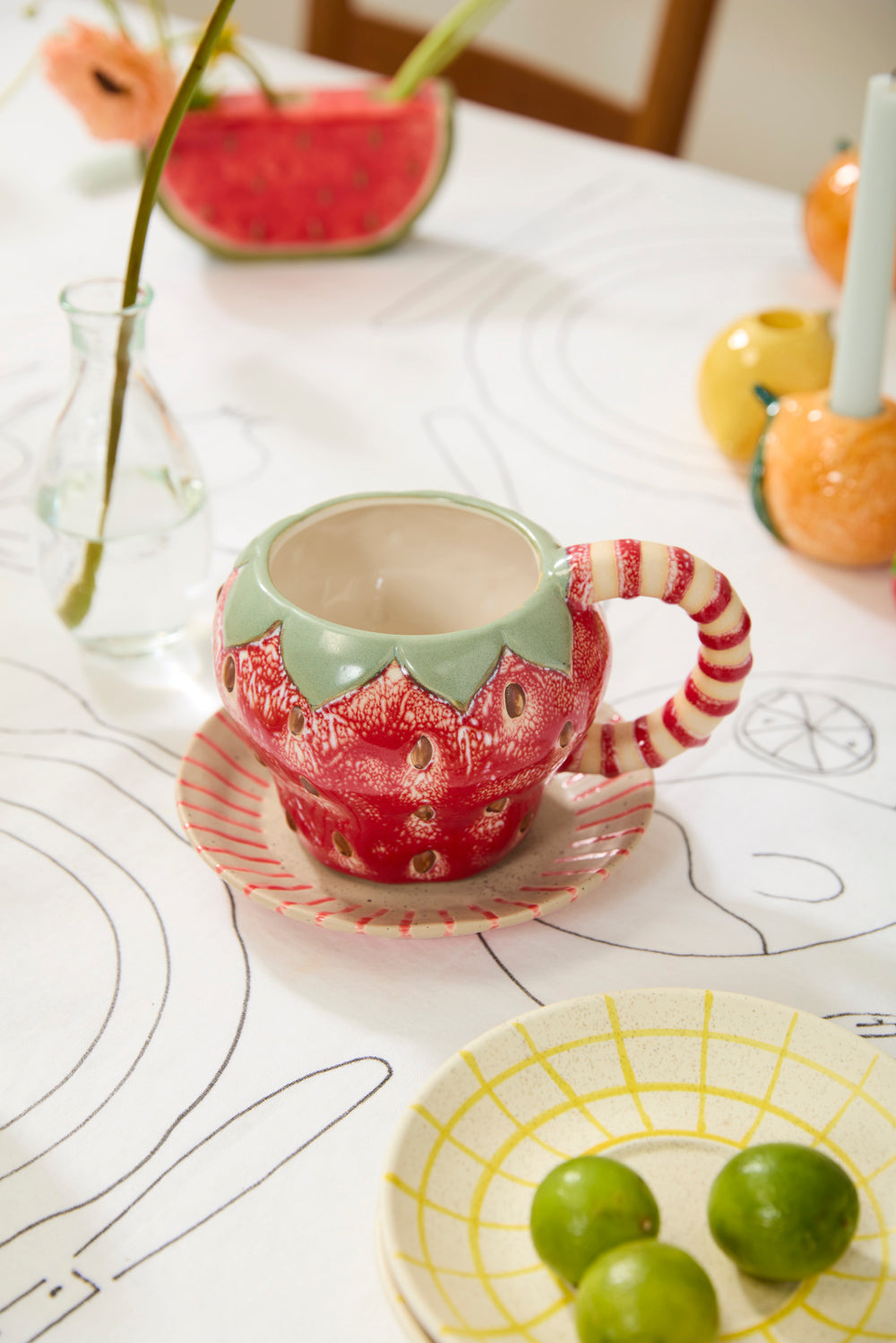 Fresh Fruit Mug with Saucer Set of 4 By Accent Decor | Stands | Modishstore - 8