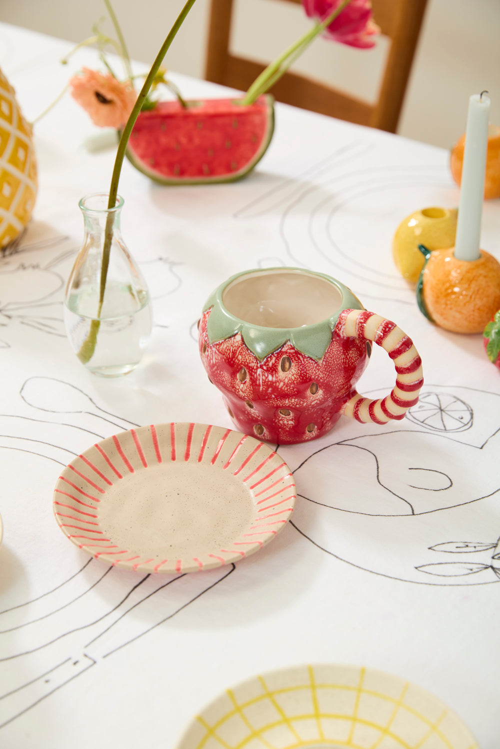 Fresh Fruit Mug with Saucer Set of 4 By Accent Decor | Stands | Modishstore - 9