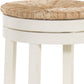 Natural And Antiqued White Solid Wood Swivel Backless Bar Height Bar Chair By Homeroots | Bar Stools | Modishstore - 3
