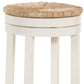 Natural And Antiqued White Solid Wood Swivel Backless Bar Height Bar Chair By Homeroots | Bar Stools | Modishstore - 4
