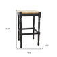 Natural And Black Solid Wood Backless Bar Height Bar Chair By Homeroots | Bar Stools | Modishstore - 2