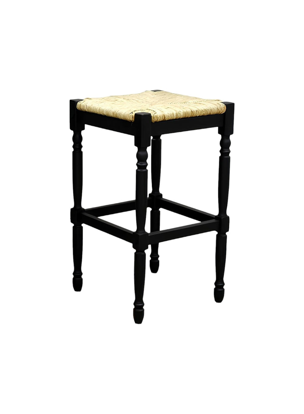 Natural And Black Solid Wood Backless Bar Height Bar Chair By Homeroots | Bar Stools | Modishstore - 3