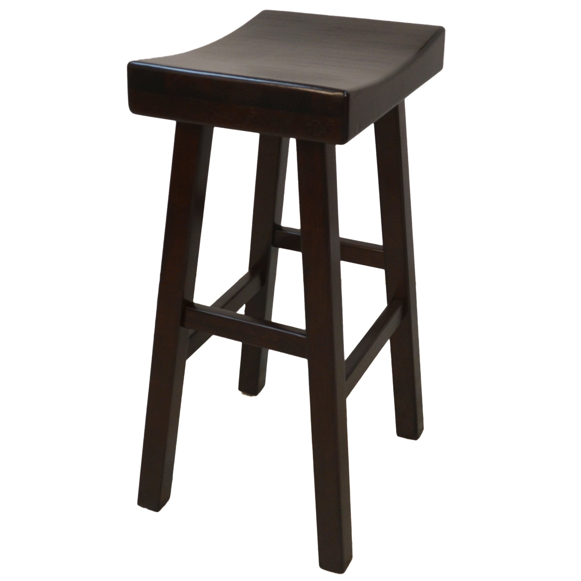Espresso Solid Wood Backless Bar Height Bar Chair By Homeroots | Bar Stools | Modishstore - 1