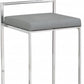 Gray And Silver Faux Leather And Steel Low Back Bar Height Bar Chair By Homeroots | Bar Stools | Modishstore - 3