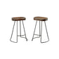 Set of Two Chestnut and Black Solid Wood and Steel Backless Counter Height Bar Chairs By Homeroots | Bar Stools | Modishstore - 5