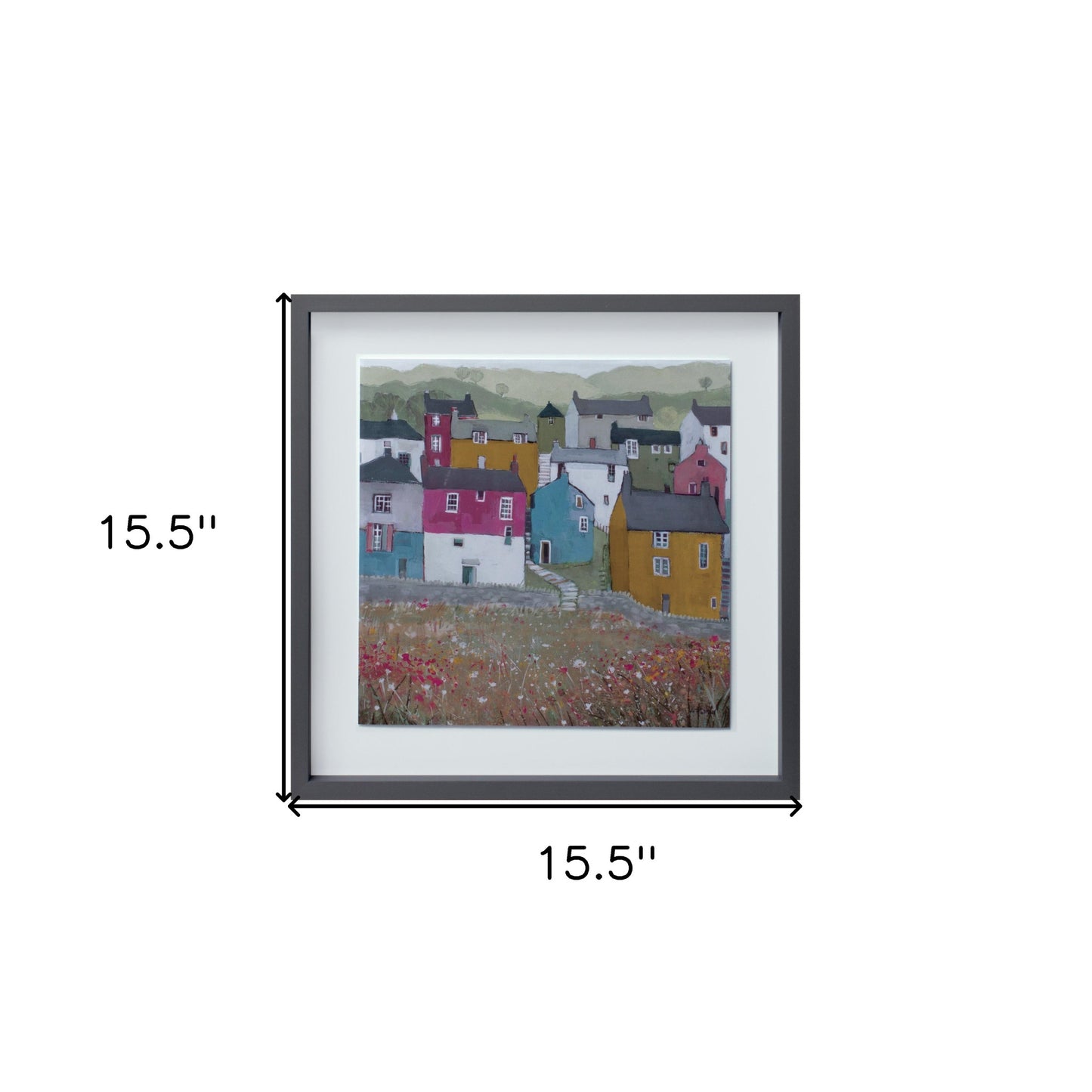Set of Two Gray Green And Yellow Wood Square Framed Art By Homeroots | Wall Decor | Modishstore - 3