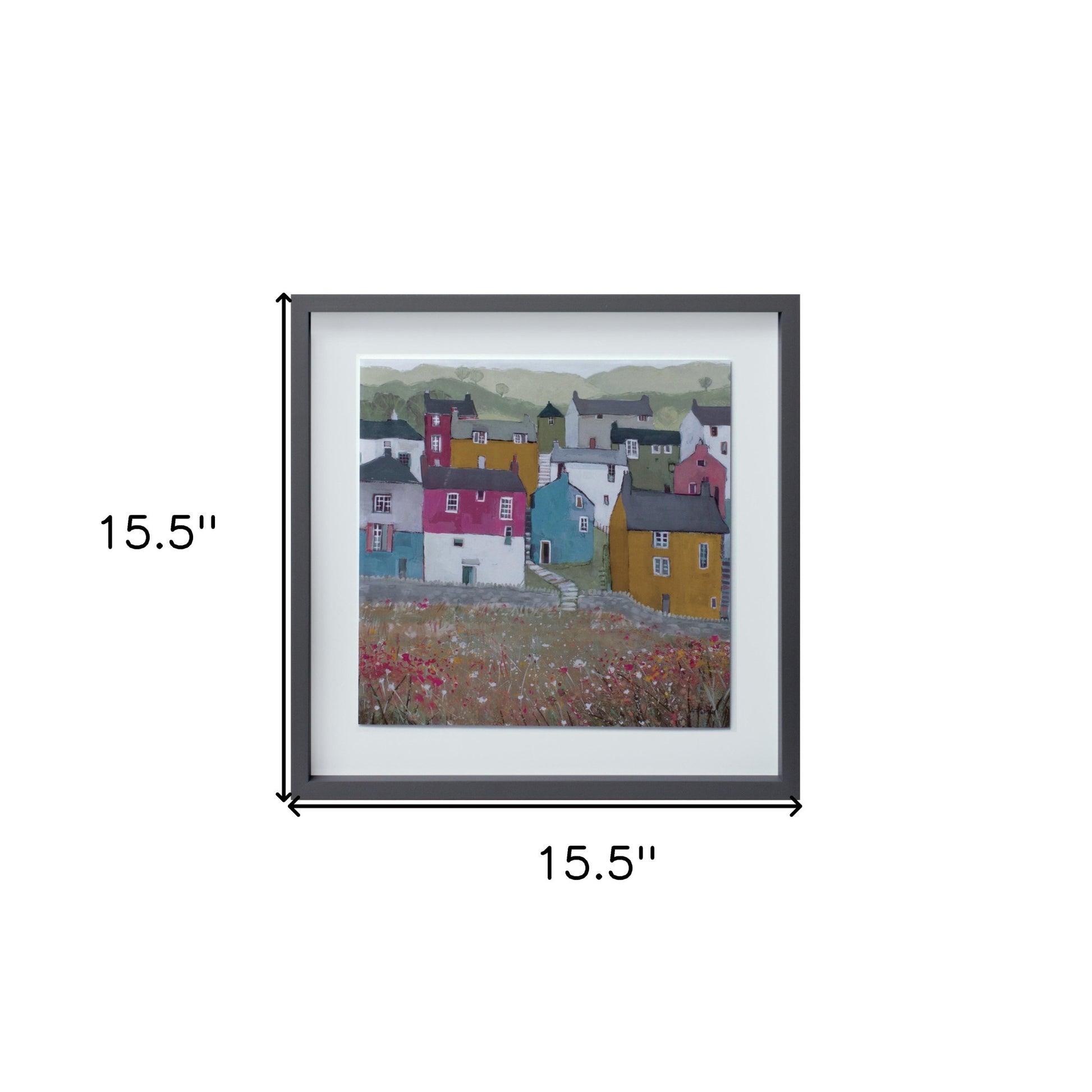 Set of Two Gray Green And Yellow Wood Square Framed Art By Homeroots | Wall Decor | Modishstore - 3