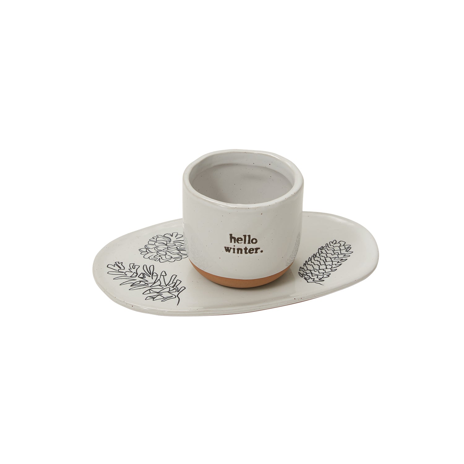 Hello Winter Pot and Tray Set of 4 By Accent Decor | Planters, Troughs & Cachepots | Modishstore - 2