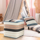 White Polyester Striped Indoor Outdoor Pouf Ottoman By Homeroots | Outdoor Ottomans | Modishstore - 7