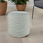 Blue Polyester Round Geometric Indoor Outdoor Pouf Ottoman By Homeroots | Outdoor Ottomans | Modishstore - 1