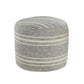 Gray Polyester Round Striped Indoor Outdoor Pouf Ottoman By Homeroots | Outdoor Ottomans | Modishstore - 4