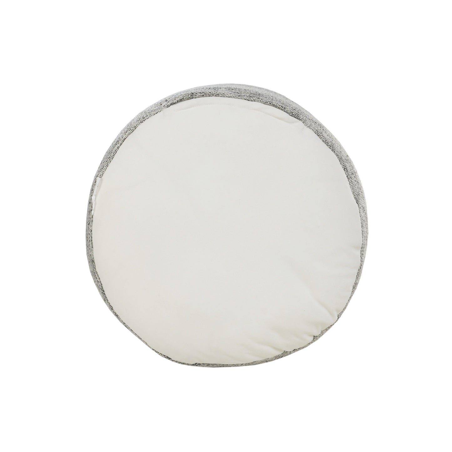 Gray Polyester Round Striped Indoor Outdoor Pouf Ottoman By Homeroots | Outdoor Ottomans | Modishstore - 6