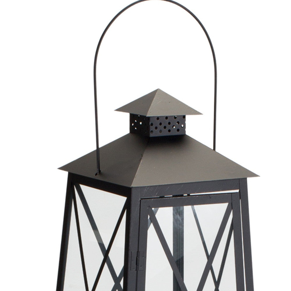 Set of Two Black Iron Ornate Tabletop Lantern Candle Holders By Homeroots | Candle Holders | Modishstore - 2