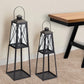 Set of Two Black Iron Ornate Tabletop Lantern Candle Holders By Homeroots | Candle Holders | Modishstore - 1