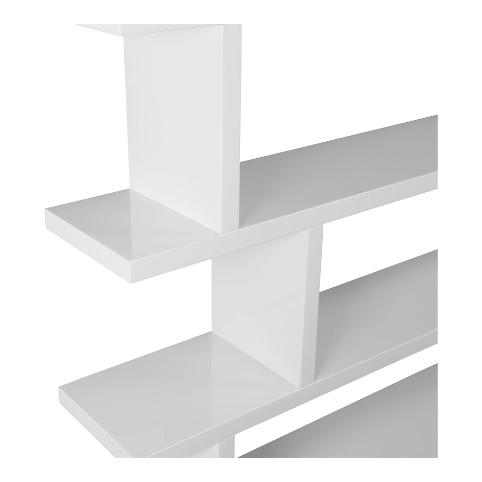 White Wood Five Tier Bookcase By Homeroots | Bookcases | Modishstore - 2
