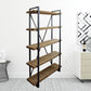 Natural Metal and Wood Five Tier Bookcase By Homeroots | Bookcases | Modishstore - 3