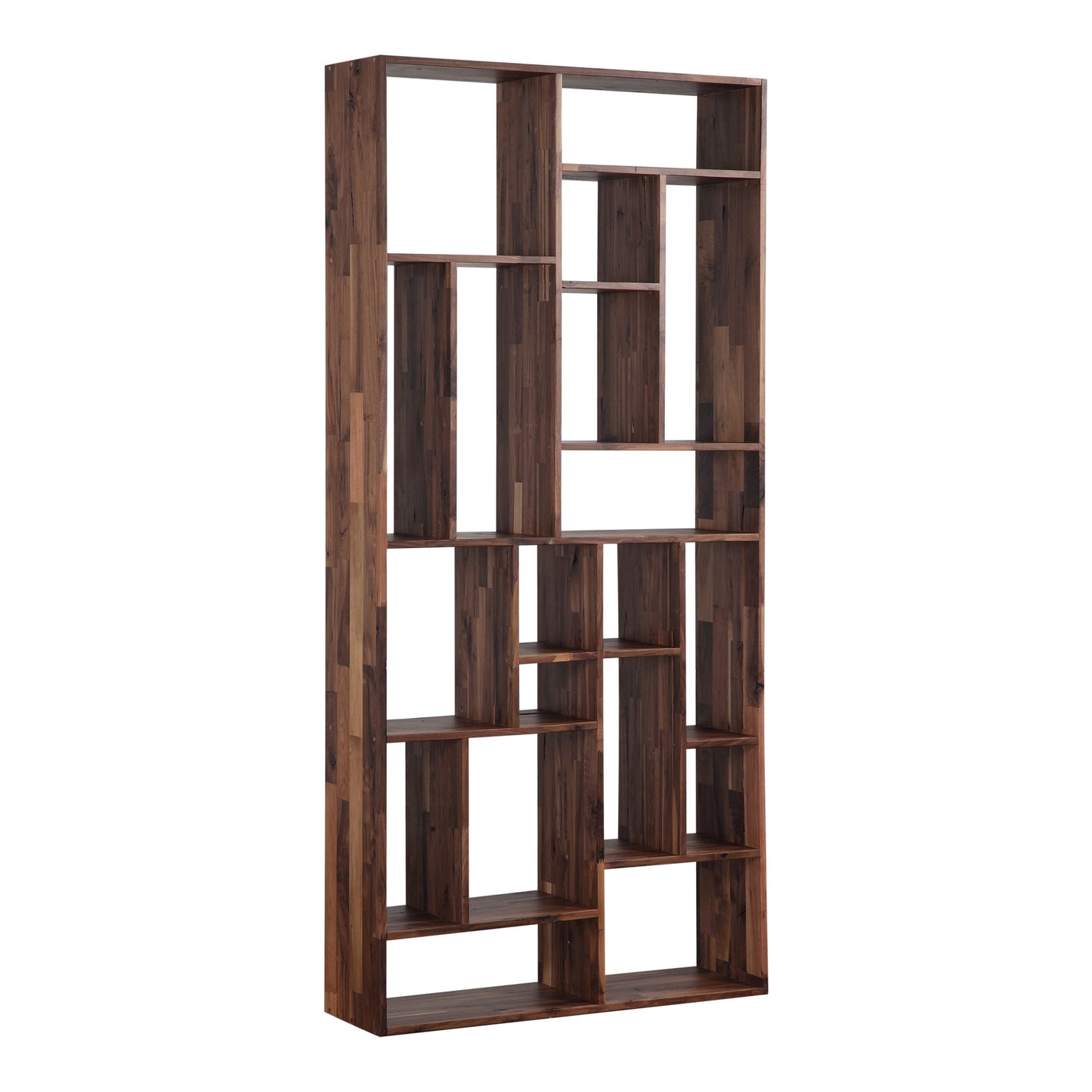Brown And Natural Wood Ten Tier Bookcase By Homeroots | Bookcases | Modishstore - 5