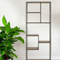Brown And Natural Metal and Wood Seven Tier Bookcase By Homeroots | Bookcases | Modishstore - 1