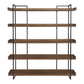 Brown and Black Metal and Wood Five Tier Bookcase By Homeroots | Bookcases | Modishstore - 5
