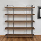 Brown and Black Metal and Wood Five Tier Bookcase By Homeroots | Bookcases | Modishstore - 1