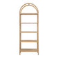 Natural Wood Five Tier Arched Top Bookcase By Homeroots | Bookcases | Modishstore - 1
