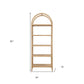 Natural Wood Five Tier Arched Top Bookcase By Homeroots | Bookcases | Modishstore - 4