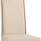 Cream And Chestnut Upholstered Linen Dining Parsons Chair By Homeroots | Dining Chairs | Modishstore - 3
