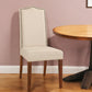 Cream And Chestnut Upholstered Linen Dining Parsons Chair By Homeroots | Dining Chairs | Modishstore - 1