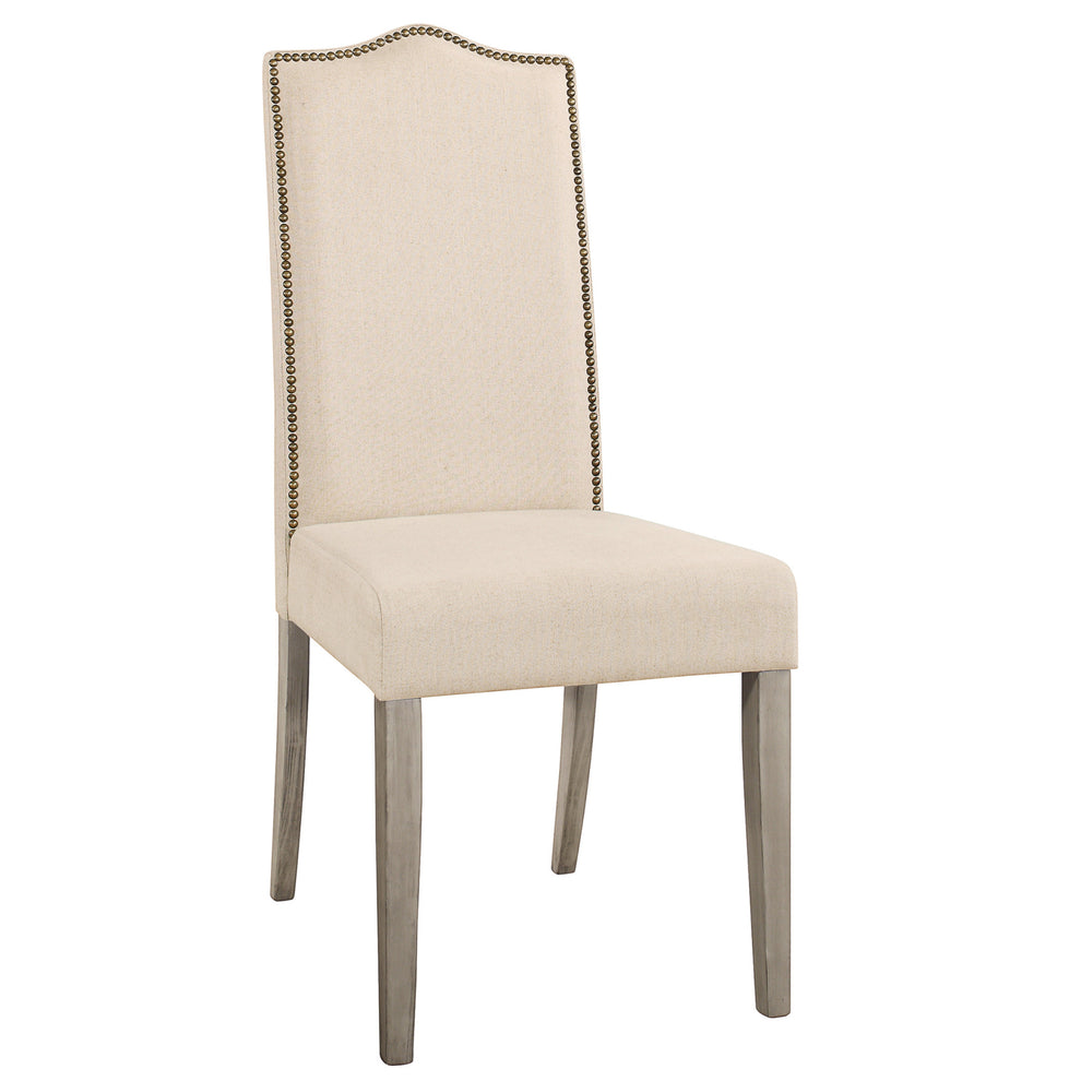 Cream And Gray Upholstered Linen Dining Parsons Chair By Homeroots | Dining Chairs | Modishstore - 2