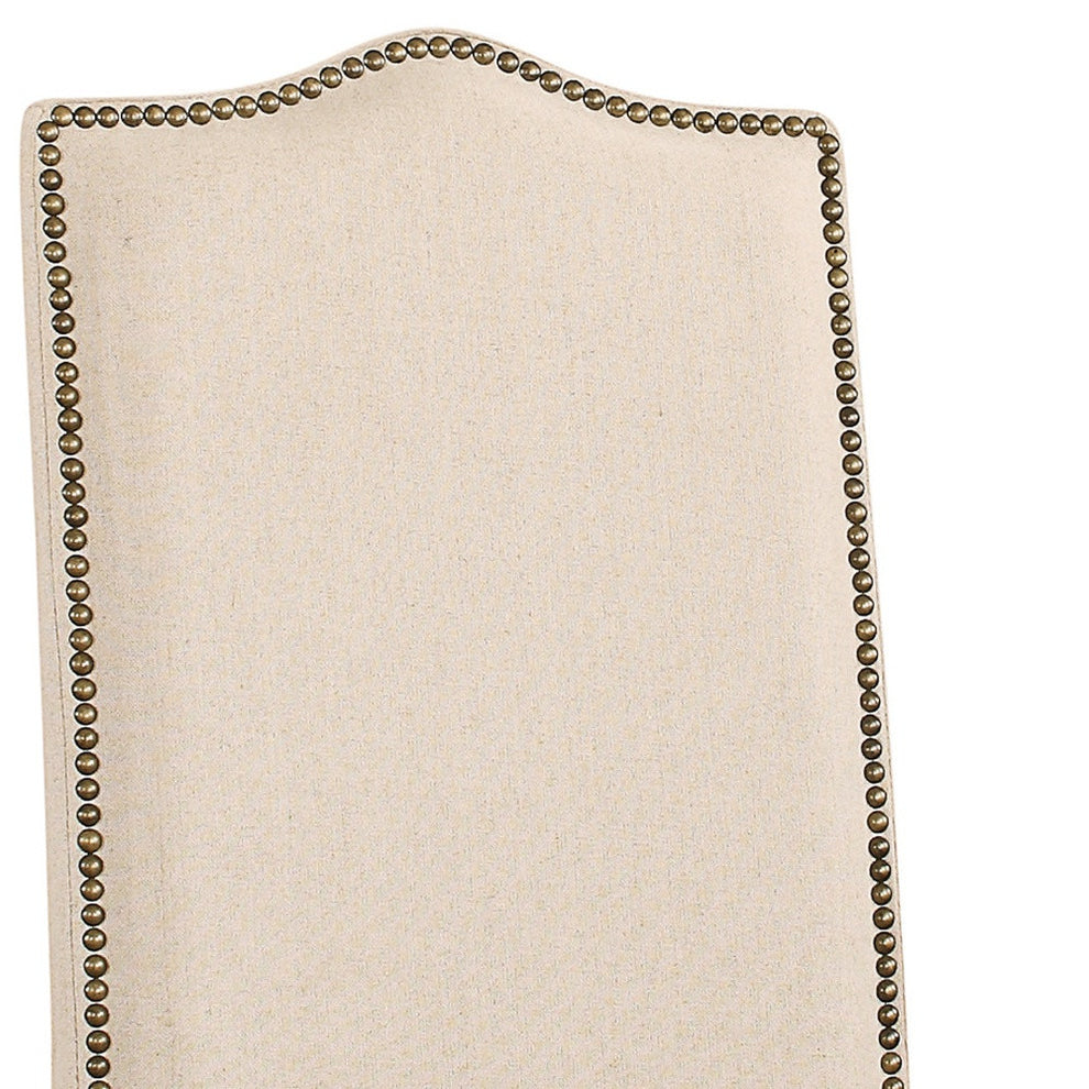 Cream And Gray Upholstered Linen Dining Parsons Chair By Homeroots | Dining Chairs | Modishstore - 3