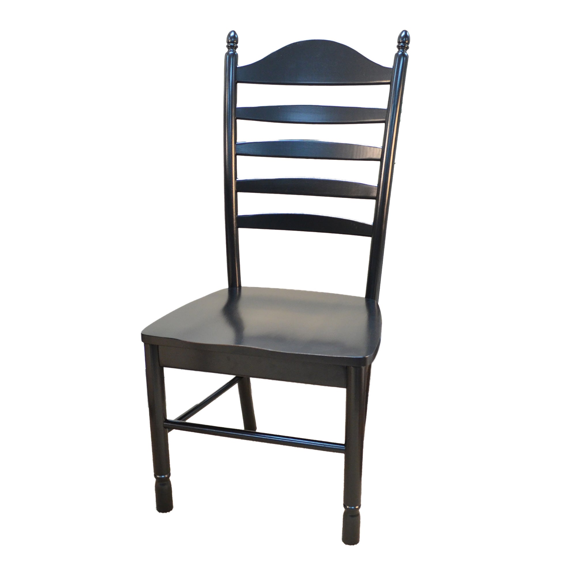 Black Wood Ladder Back Dining Side Chair By Homeroots | Dining Chairs | Modishstore - 2