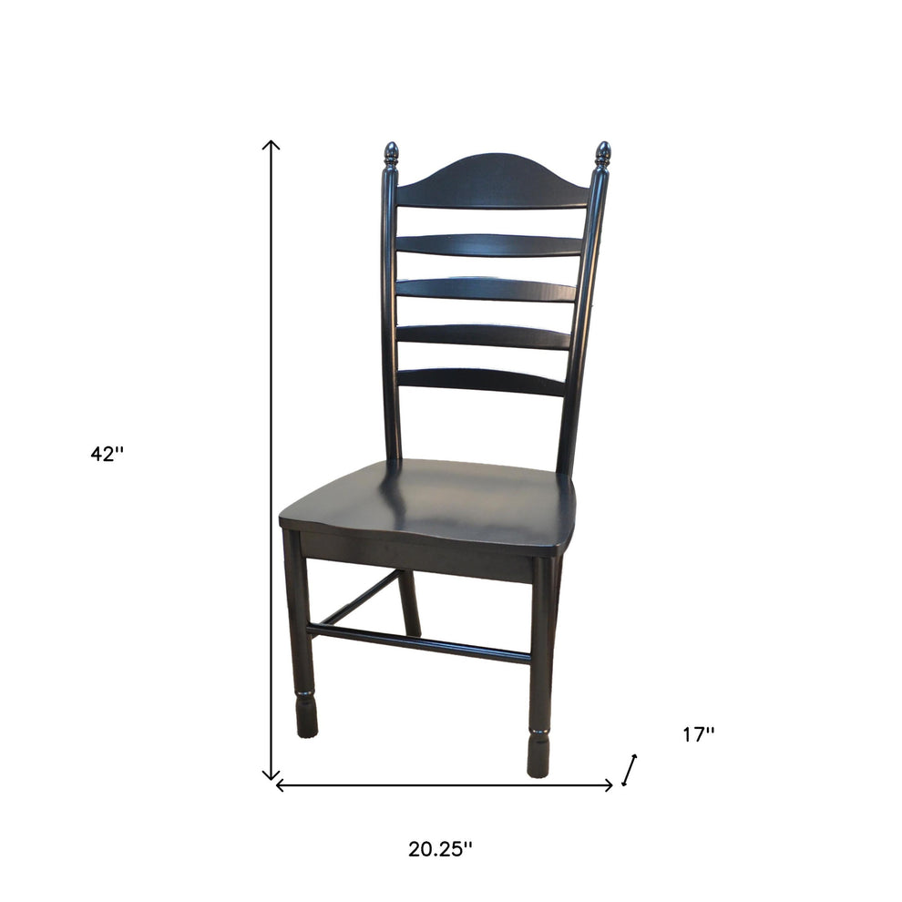 Black Wood Ladder Back Dining Side Chair By Homeroots | Dining Chairs | Modishstore - 5