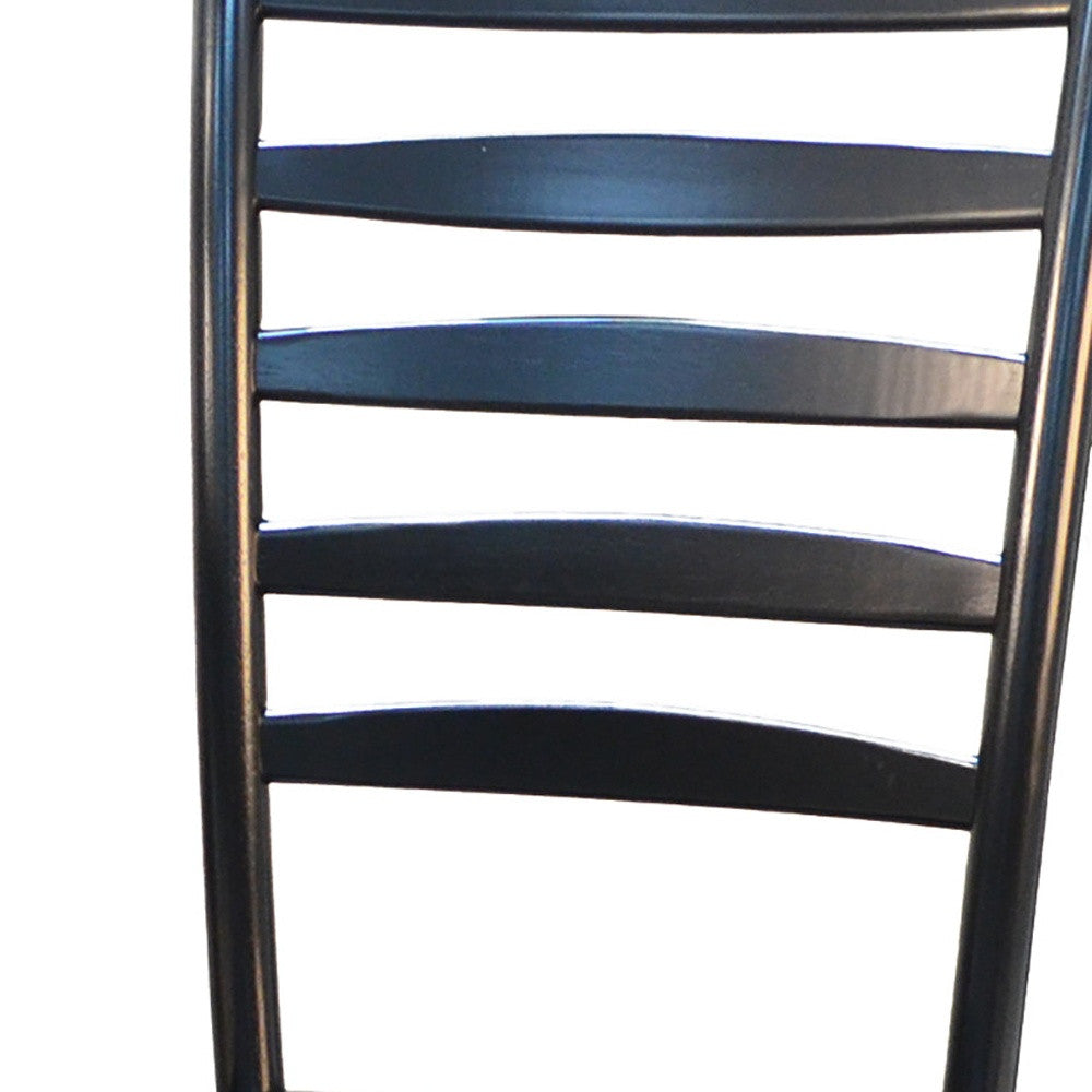Black Wood Ladder Back Dining Side Chair By Homeroots | Dining Chairs | Modishstore - 3