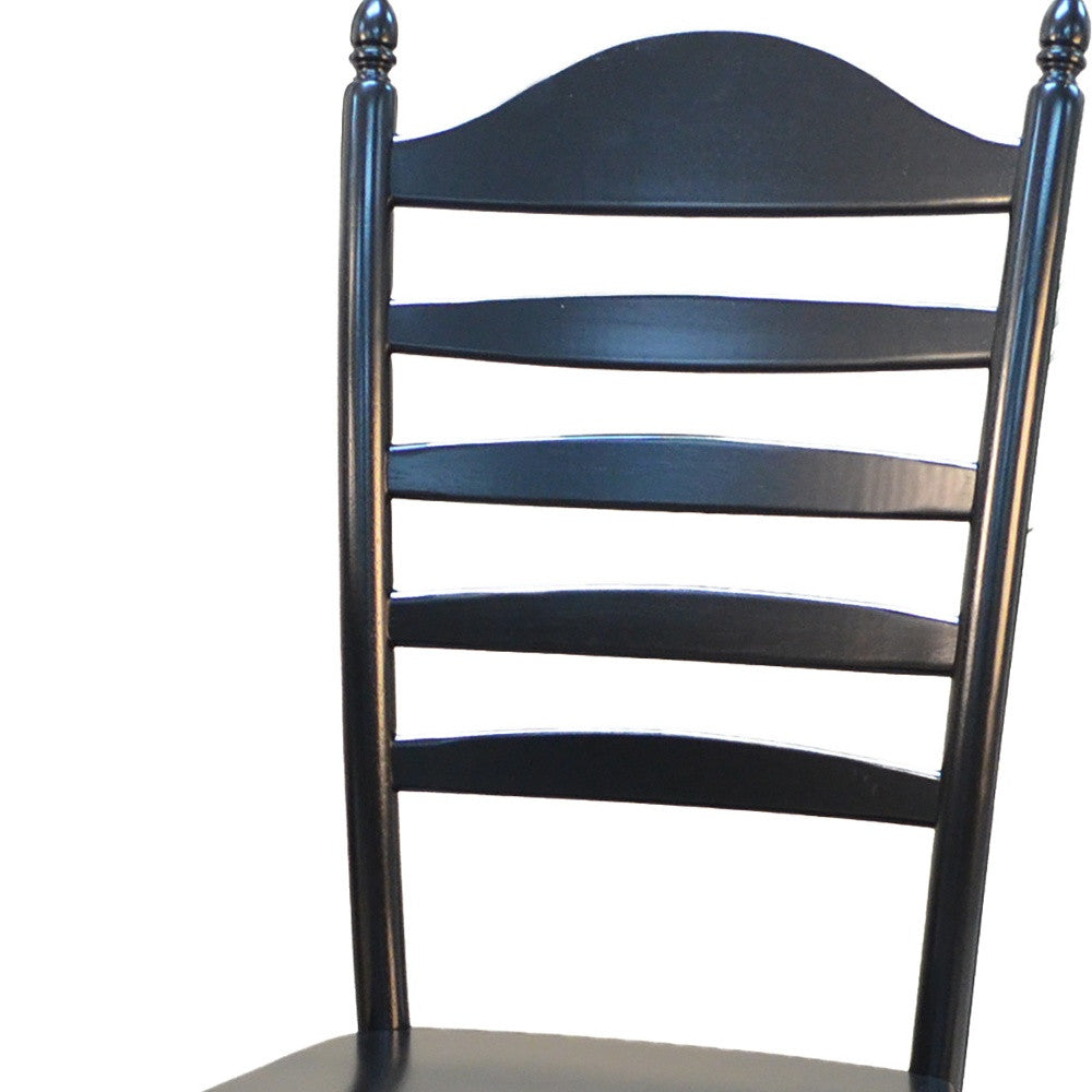 Black Wood Ladder Back Dining Side Chair By Homeroots | Dining Chairs | Modishstore - 4
