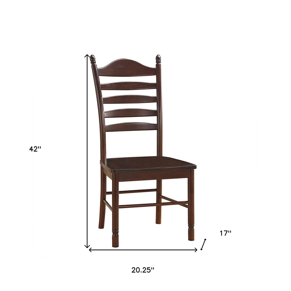 Espresso Wood Ladder Back Dining Side Chair By Homeroots | Dining Chairs | Modishstore - 5
